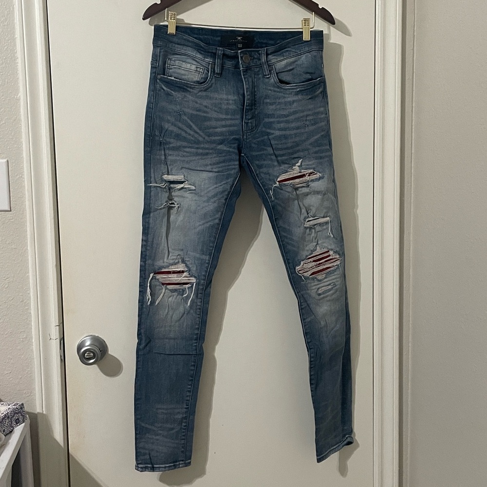 Jordan Craig Men's Ripped Denim Skinny Jeans Size 30/32
